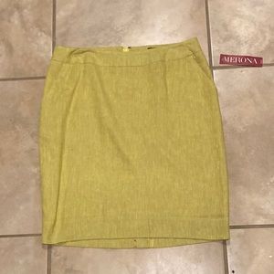 Linen Blend A-Line Skirt